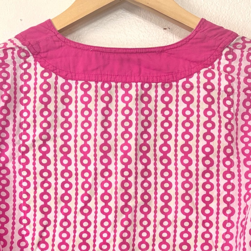 Gretchen Scott Designs Women's XS/S Pink Geometric Circle Print Cotton Tunic Top - Picture 4 of 8